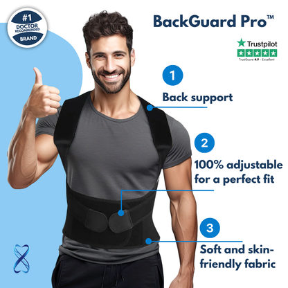 BackGuard Pro | Ultra-Durable Full Back Support Belt with Adjustable Suspenders
