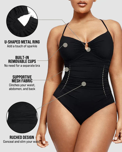 Shesways® Sculpt & Shine U-Ring Shaping Swimsuit