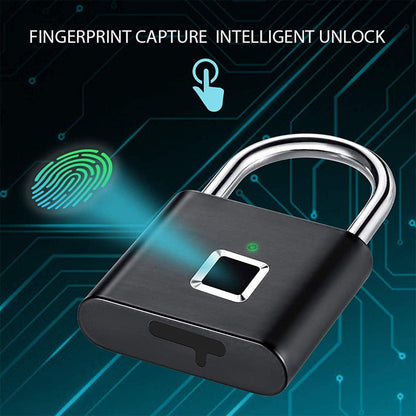Fingerprint Padlock, One Touch Open Gym Lock for Locker, Sports, School & Employee Locker, Suitcase (No App, No Bluetooth & No Breaking into Troubled)