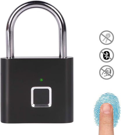 Fingerprint Padlock, One Touch Open Gym Lock for Locker, Sports, School & Employee Locker, Suitcase (No App, No Bluetooth & No Breaking into Troubled)