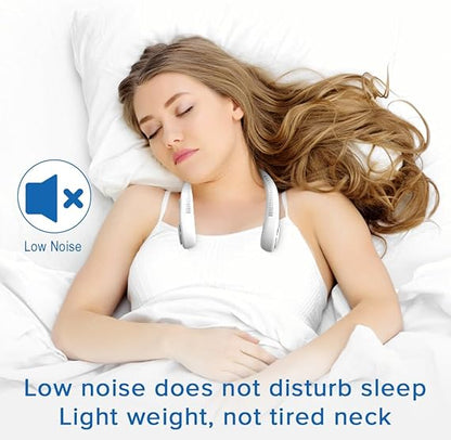 Neck Fan, Bladeless Personal Fan Cooling with 360°Airflow, Rechargeable Cooling Fan, 5 Speeds Adjustable With Digital Diaplay, Wearable Neck Fan for Home, Office, Travel and Sports