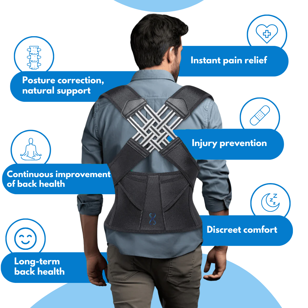 BackGuard Pro | Ultra-Durable Full Back Support Belt with Adjustable Suspenders