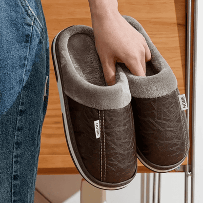 Orthopaedic Leather Slippers – Lined Interior [Odour-neutral]